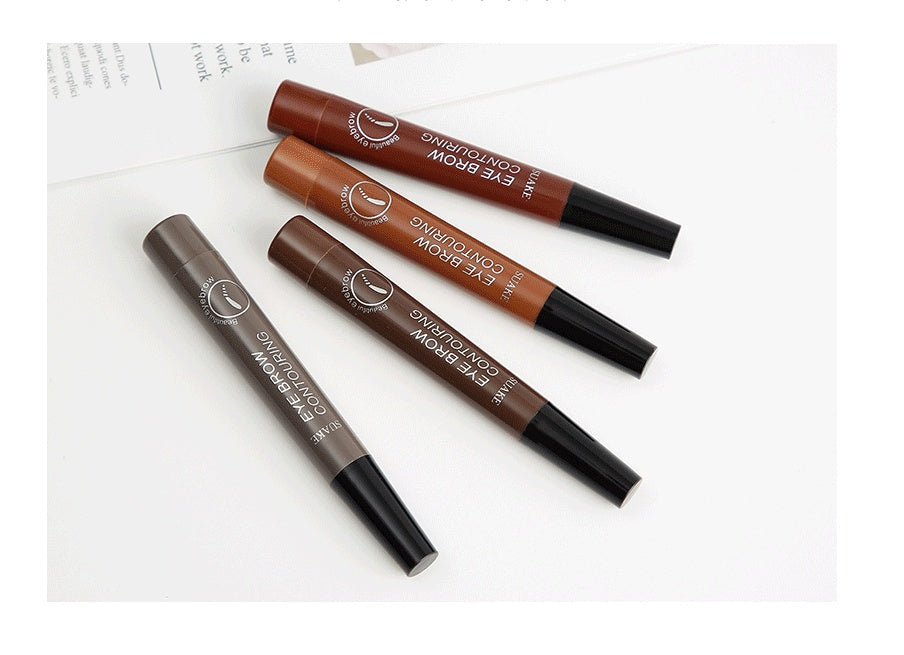 JMT-881802 Four-Headed Eyebrow Pencil - Long-Lasting, Waterproof, Natural Finish in 4 Shades