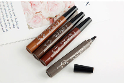 JMT-881802 Four-Headed Eyebrow Pencil - Long-Lasting, Waterproof, Natural Finish in 4 Shades