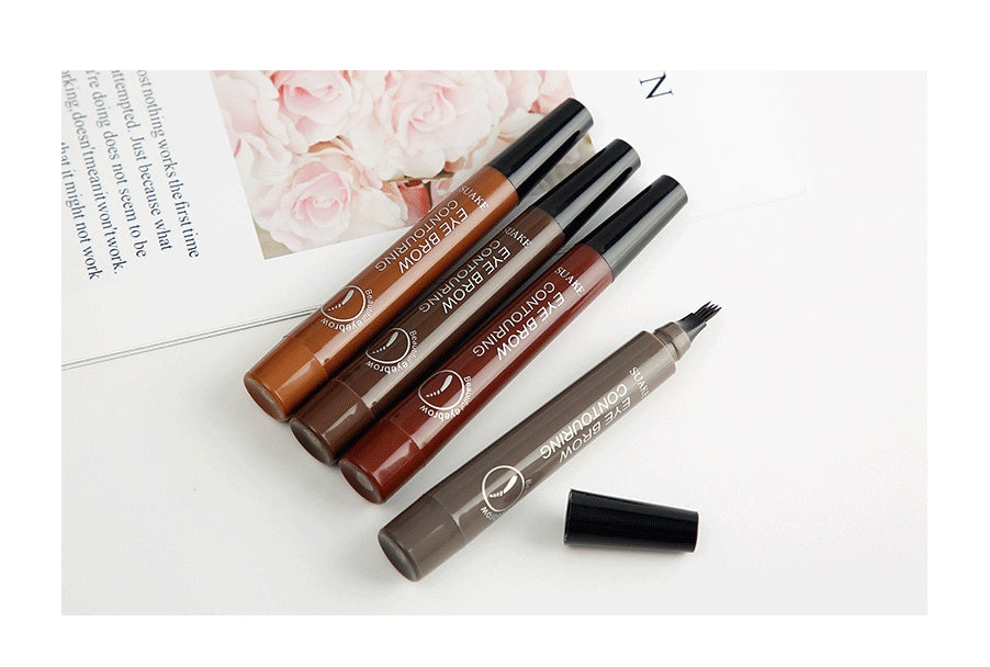 JMT-881802 Four-Headed Eyebrow Pencil - Long-Lasting, Waterproof, Natural Finish in 4 Shades