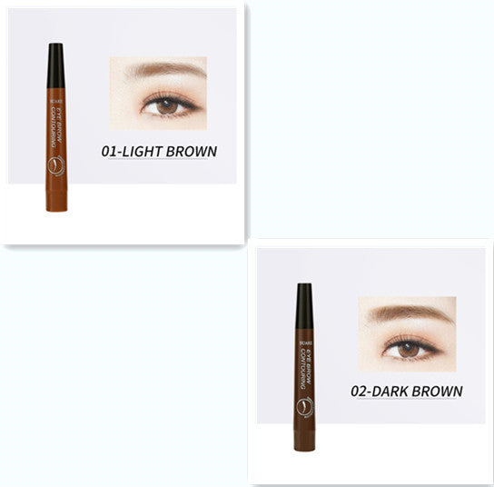 JMT-881802 Four-Headed Eyebrow Pencil - Long-Lasting, Waterproof, Natural Finish in 4 Shades