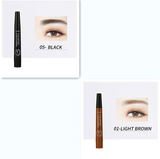 JMT-881802 Four-Headed Eyebrow Pencil - Long-Lasting, Waterproof, Natural Finish in 4 Shades