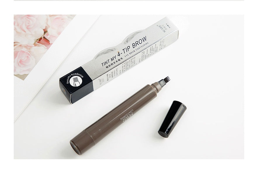 JMT-881802 Four-Headed Eyebrow Pencil - Long-Lasting, Waterproof, Natural Finish in 4 Shades