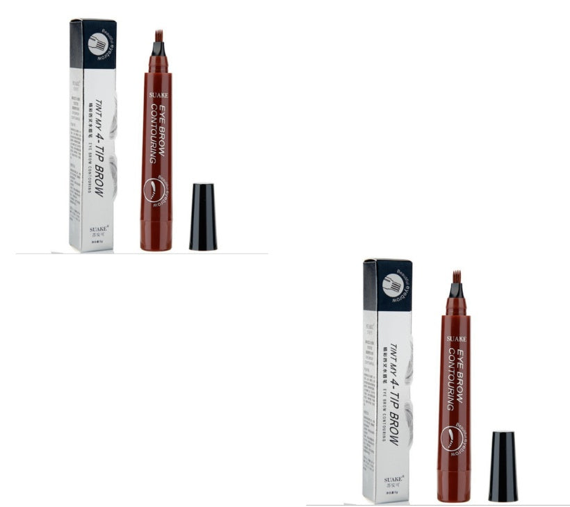 JMT-881802 Four-Headed Eyebrow Pencil - Long-Lasting, Waterproof, Natural Finish in 4 Shades