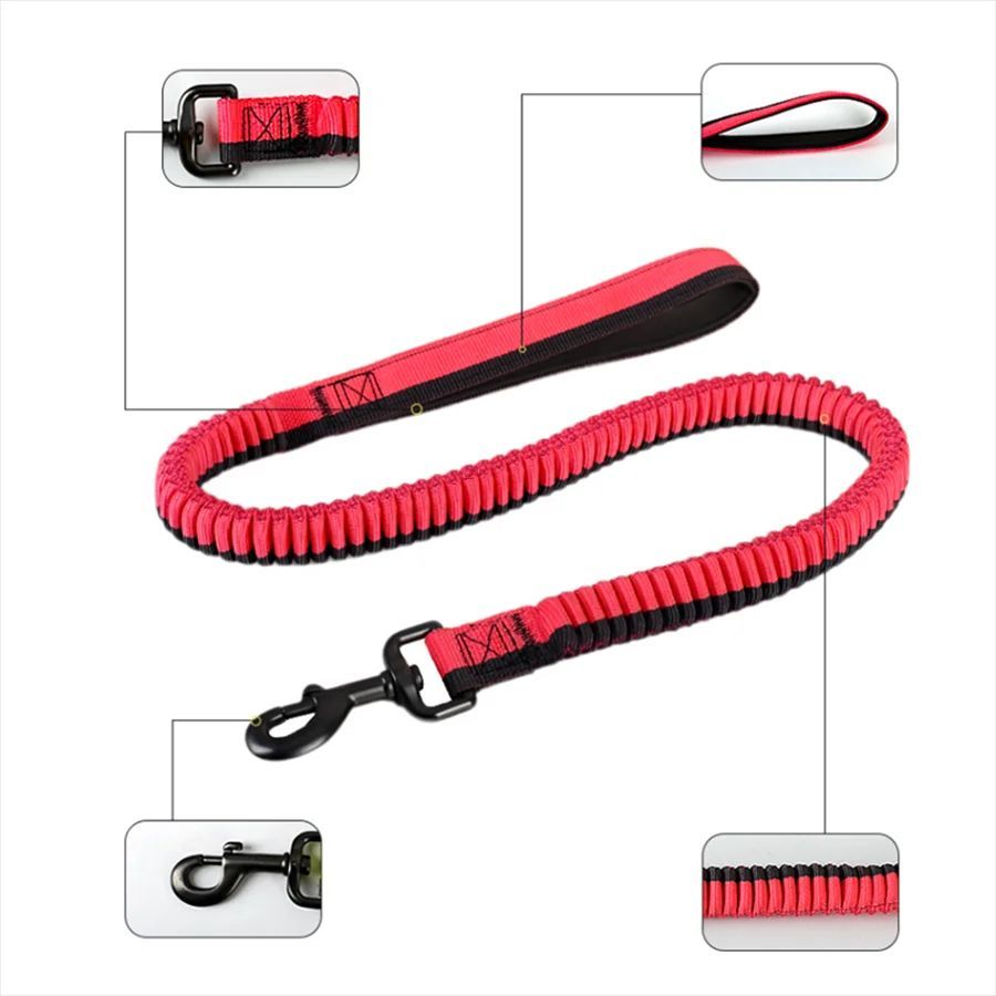 JMT-881866 Adjustable Elastic Dog Training Leash for Medium and Large Dogs with Shock-Resistant Design and 360° Rotating Clip