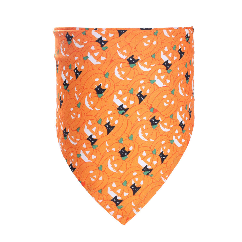 JMT-881994 Halloween Pet Triangle Scarf for Dogs - Multiple Styles Available, Adjustable for Neck Sizes 20-46CM, Lightweight Polyester