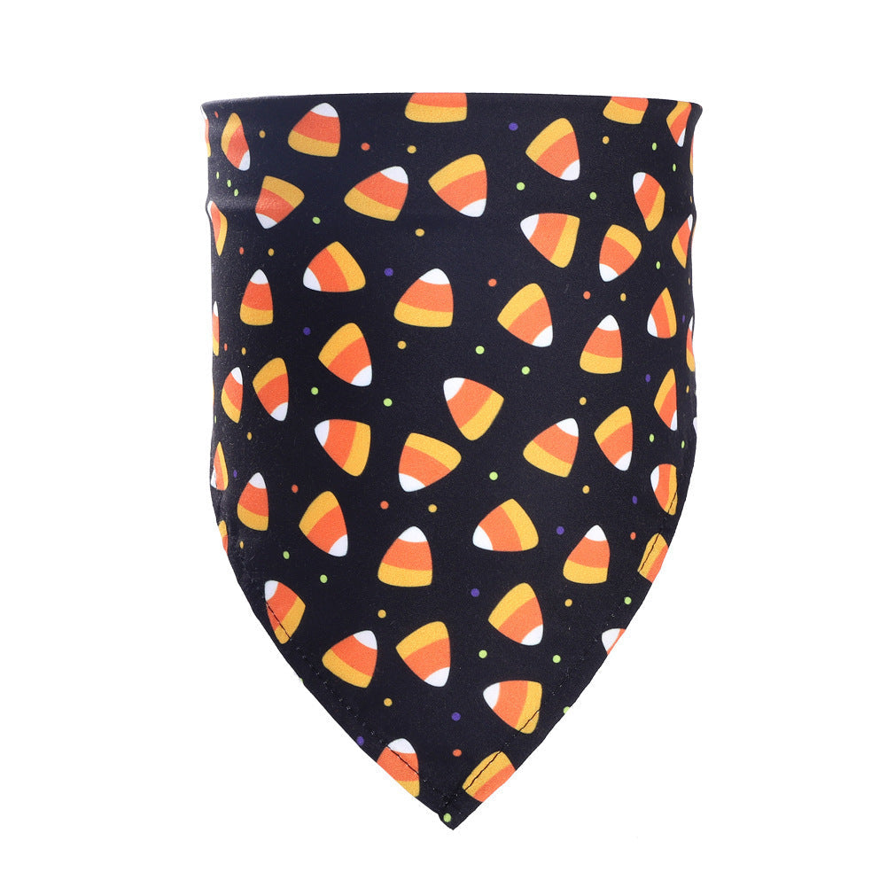 JMT-881994 Halloween Pet Triangle Scarf for Dogs - Multiple Styles Available, Adjustable for Neck Sizes 20-46CM, Lightweight Polyester