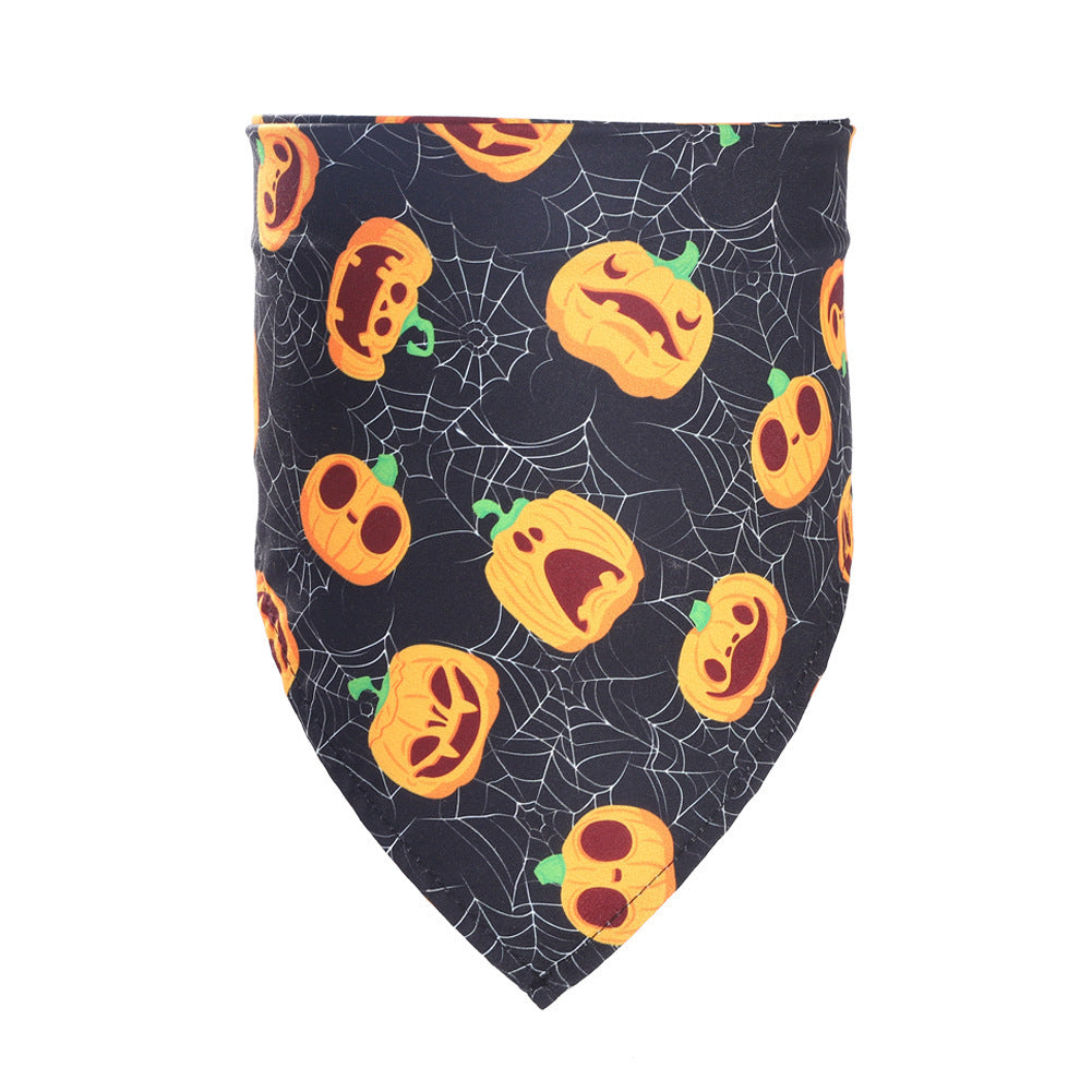 JMT-881994 Halloween Pet Triangle Scarf for Dogs - Multiple Styles Available, Adjustable for Neck Sizes 20-46CM, Lightweight Polyester