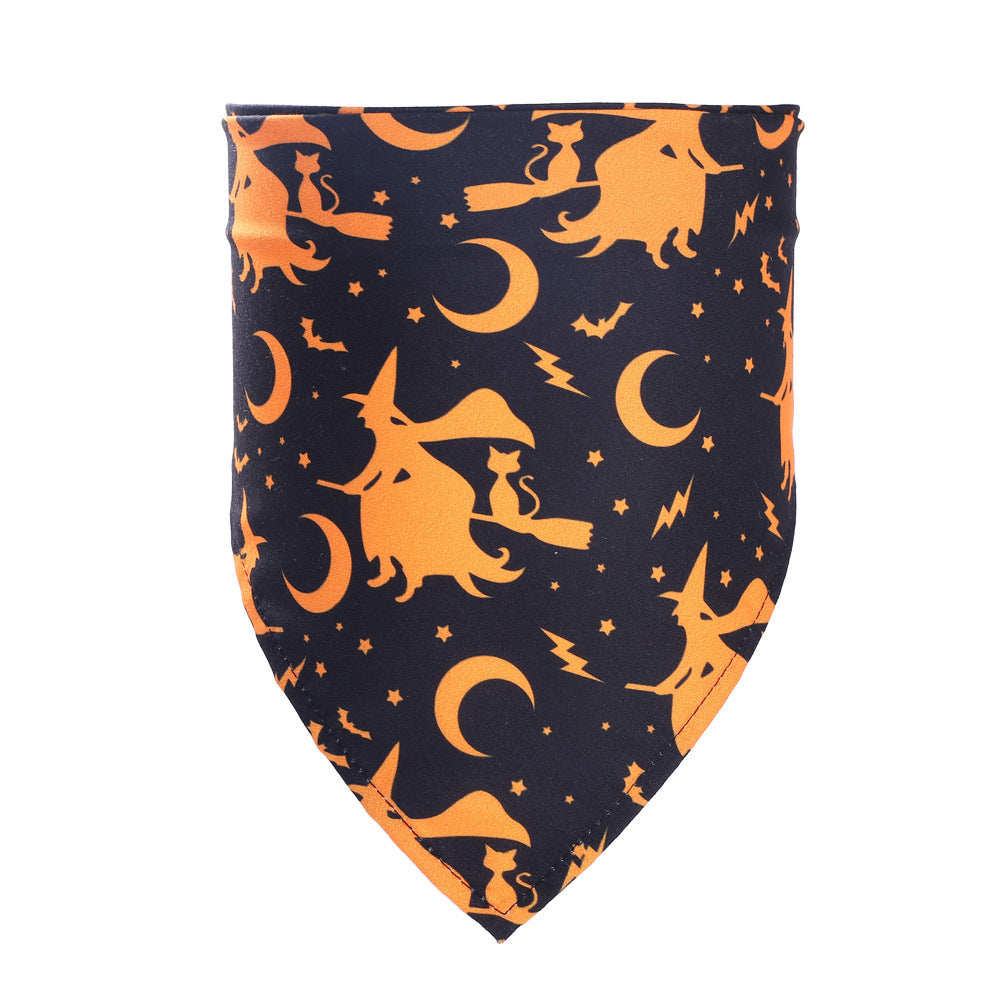 JMT-881994 Halloween Pet Triangle Scarf for Dogs - Multiple Styles Available, Adjustable for Neck Sizes 20-46CM, Lightweight Polyester