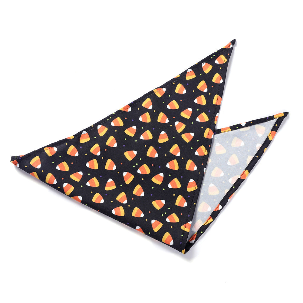JMT-881994 Halloween Pet Triangle Scarf for Dogs - Multiple Styles Available, Adjustable for Neck Sizes 20-46CM, Lightweight Polyester