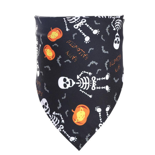 JMT-881994 Halloween Pet Triangle Scarf for Dogs - Multiple Styles Available, Adjustable for Neck Sizes 20-46CM, Lightweight Polyester