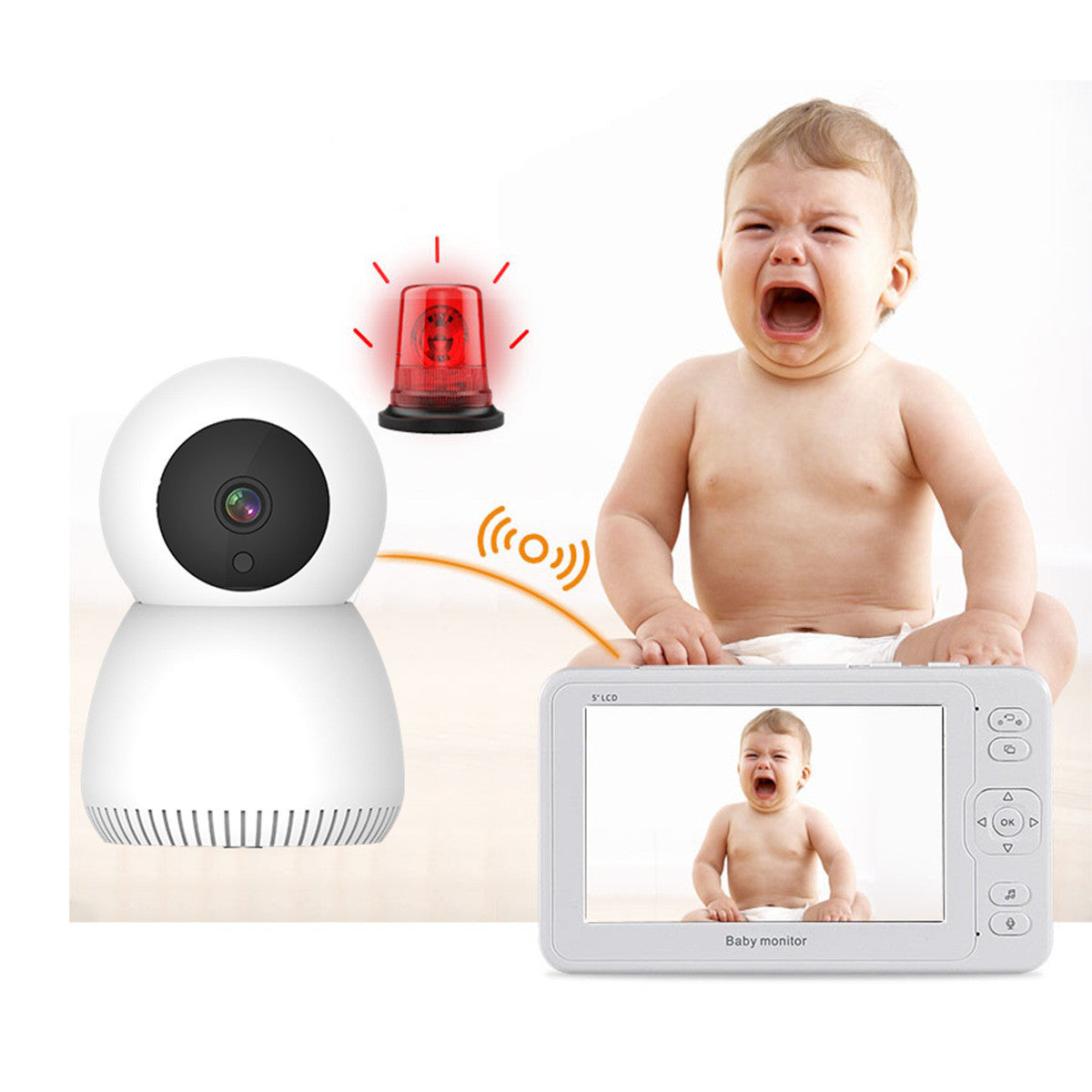 JMT-882442 5 Inch 1080P High-Definition Baby Monitor with Large Screen for Home Use