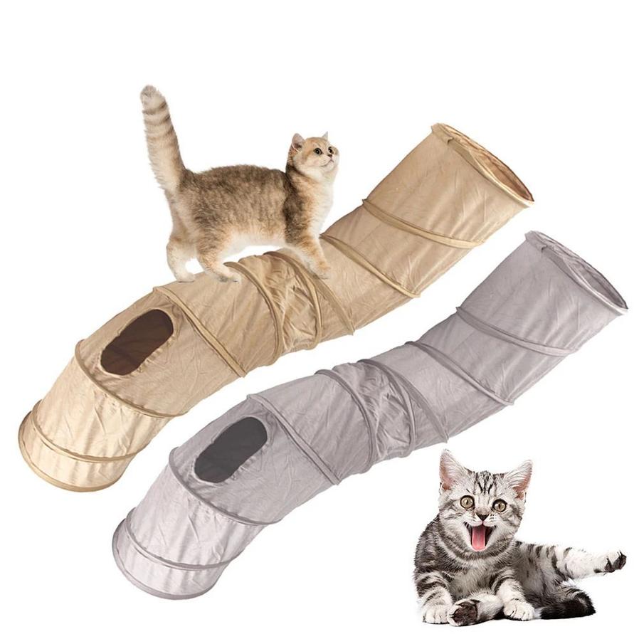 JMT-882506 Collapsible S-Shape Cat Tunnel Play Tube for Indoor Cats, Rabbits, and Small Pets
