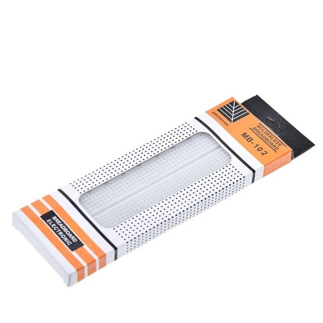 JMT-882698 MB-102 PCB Breadboard for Arduino Development - 630 Sockets with 200 Distribution Bars, Versatile and Easy to Assemble for Testing Projects