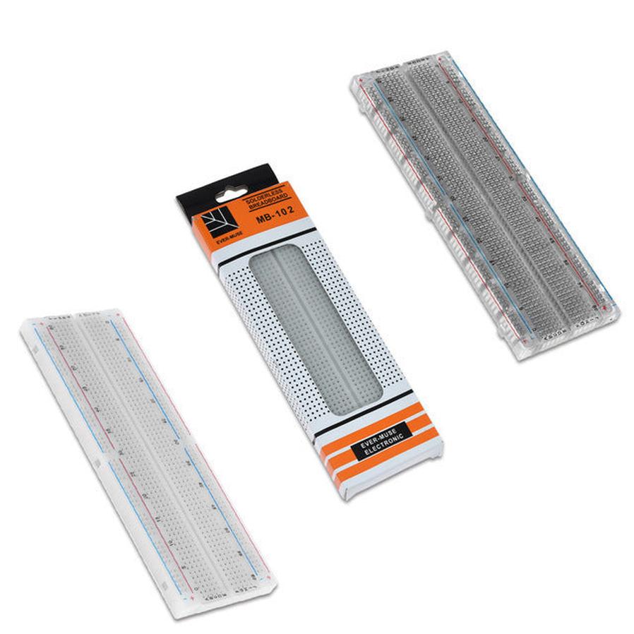 JMT-882698 MB-102 PCB Breadboard for Arduino Development - 630 Sockets with 200 Distribution Bars, Versatile and Easy to Assemble for Testing Projects