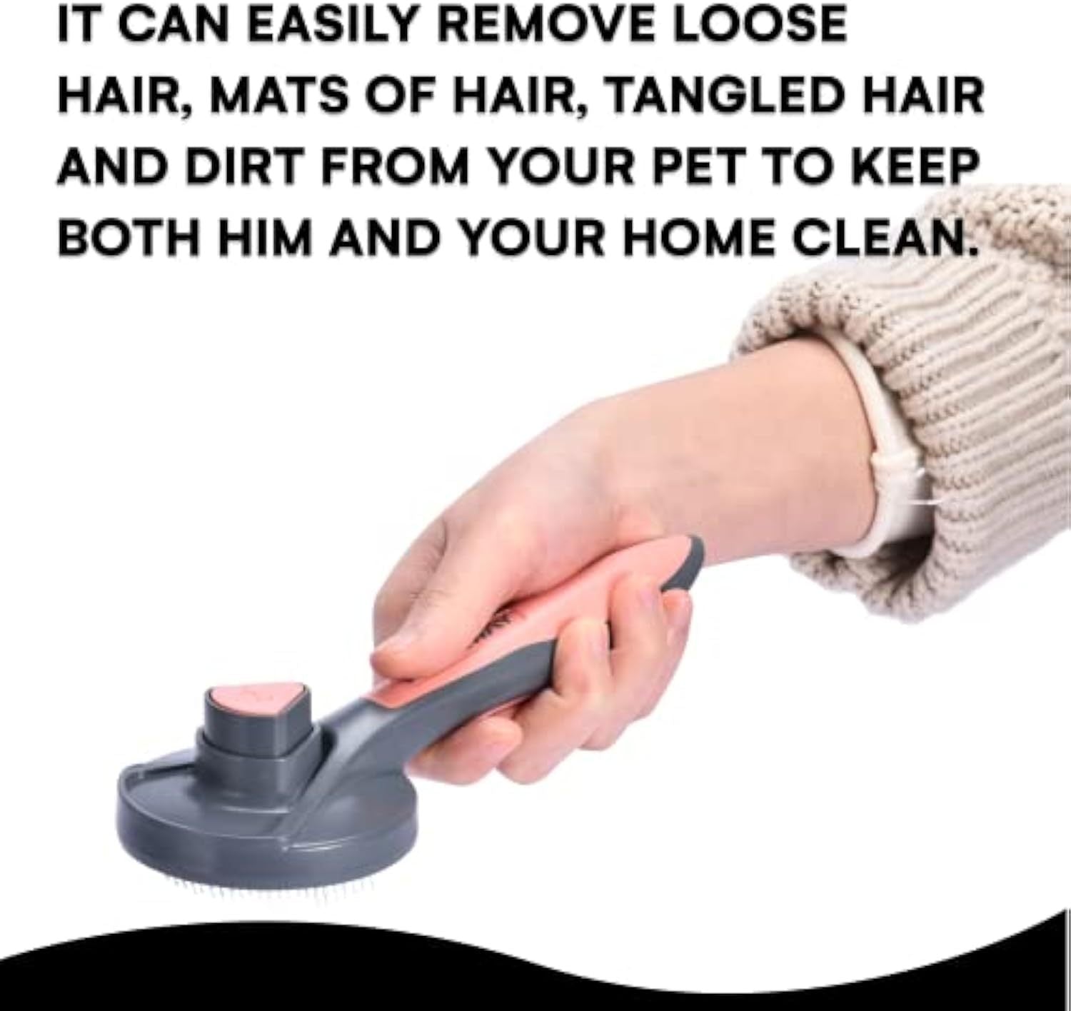 JMT-882762 Self-Cleaning Slicker Brush for Cats and Dogs - Grooming Tool for Shedding, Detangling, and Massage