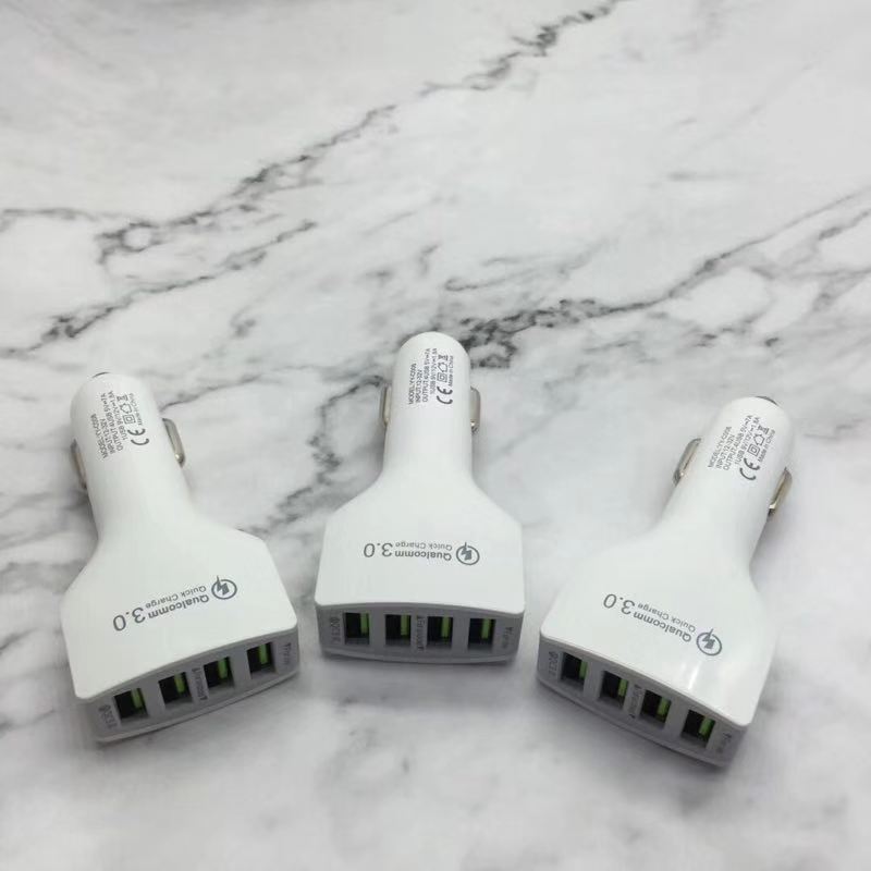 JMT-883018 4-Port USB Car Charger with QC3.0 Fast Charging for Mobile Devices