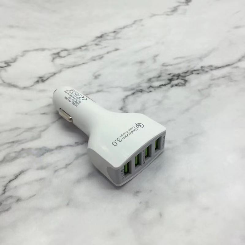 JMT-883018 4-Port USB Car Charger with QC3.0 Fast Charging for Mobile Devices