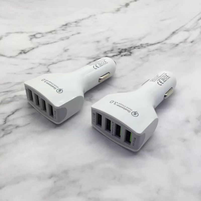 JMT-883018 4-Port USB Car Charger with QC3.0 Fast Charging for Mobile Devices