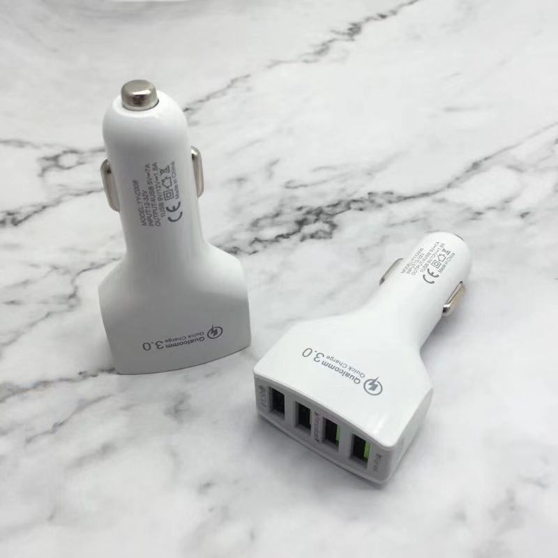 JMT-883018 4-Port USB Car Charger with QC3.0 Fast Charging for Mobile Devices