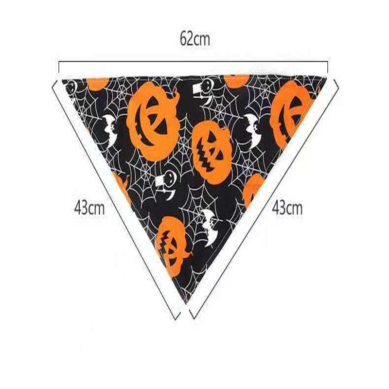 JMT-883146 Skull Triangle Scarf Bib for Dogs and Cats - Polyester Halloween Decoration