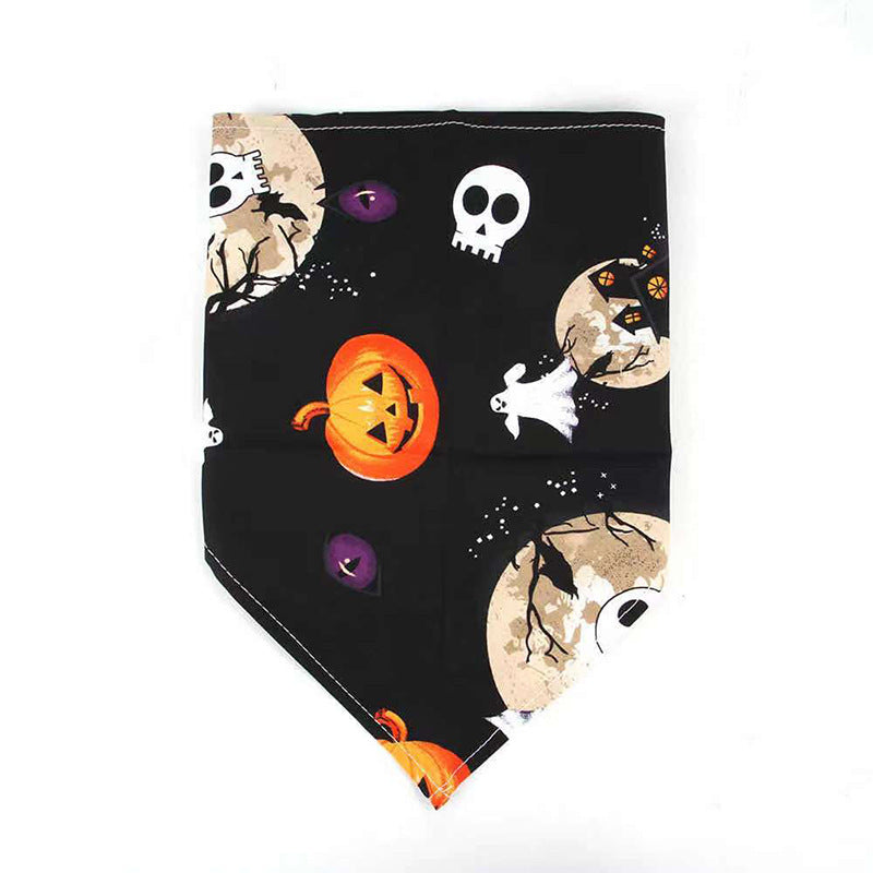 JMT-883146 Skull Triangle Scarf Bib for Dogs and Cats - Polyester Halloween Decoration