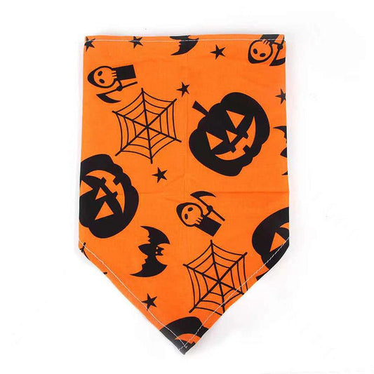 JMT-883146 Skull Triangle Scarf Bib for Dogs and Cats - Polyester Halloween Decoration
