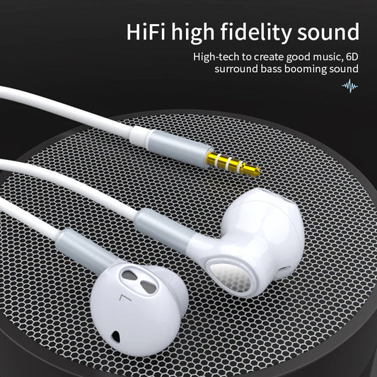 JMT-883338 Wired Hi-Fi Stereo Earphones with Microphone for iPhone and Android Devices