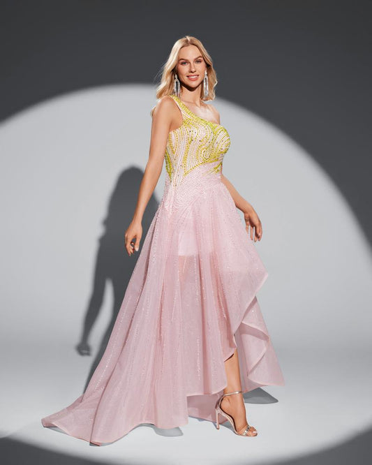JMT-883914 Elegant Pink Evening Dress - Model SH0118