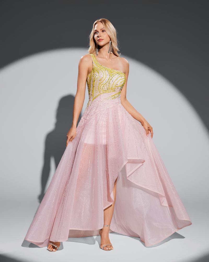 JMT-883914 Elegant Pink Evening Dress - Model SH0118