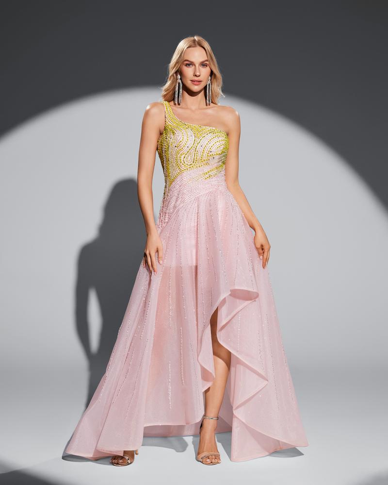 JMT-883914 Elegant Pink Evening Dress - Model SH0118