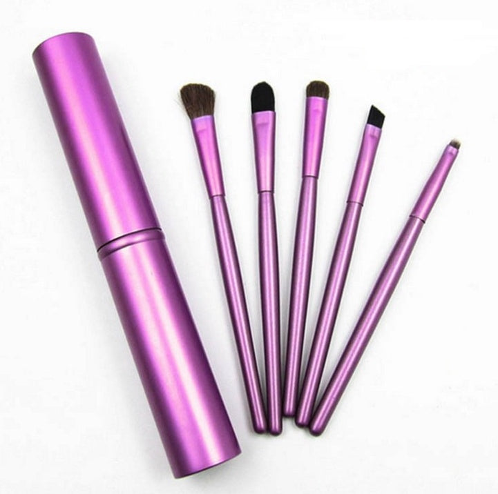 JMT-884106 5-Piece Portable Mini Eye Makeup Brush Set with Horse and Fiber Hair