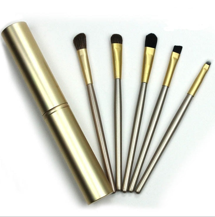 JMT-884106 5-Piece Portable Mini Eye Makeup Brush Set with Horse and Fiber Hair