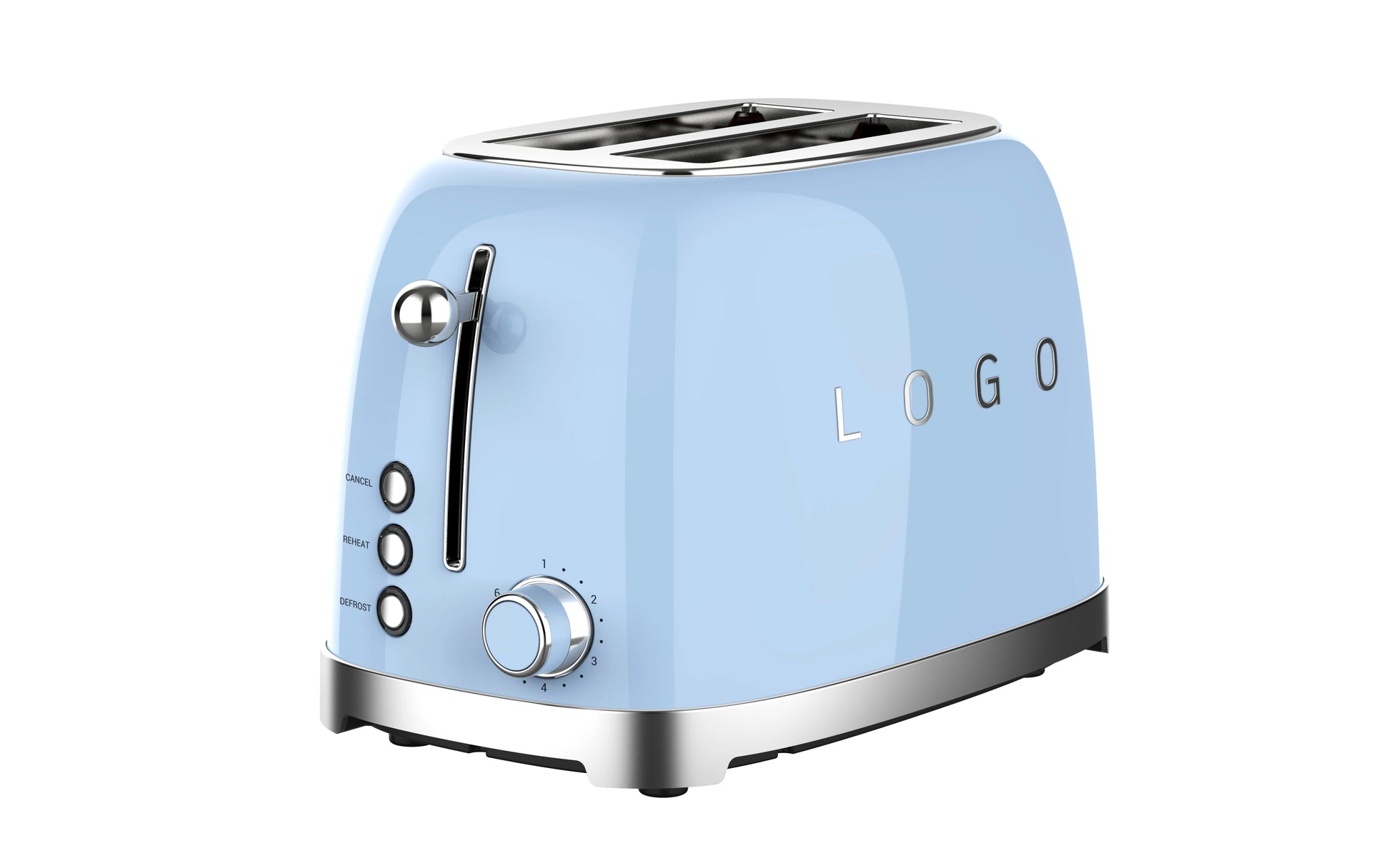 JMT-884490 Extra Wide Slot 2-Slice Toaster with Reheat, Defrost, and 6 Browning Levels in Retro Design