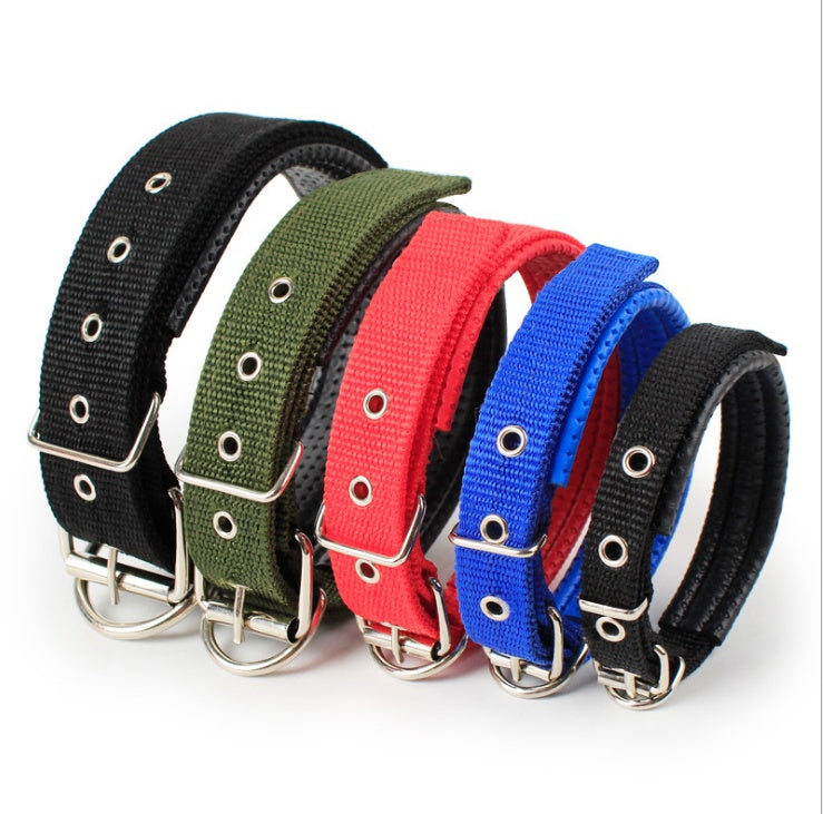 JMT-884490 Soft Leather Lined Nylon and Polypropylene Foam Pet Collar - Adjustable Sizes Available