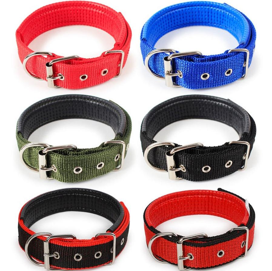 JMT-884490 Soft Leather Lined Nylon and Polypropylene Foam Pet Collar - Adjustable Sizes Available