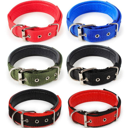 JMT-884490 Soft Leather Lined Nylon and Polypropylene Foam Pet Collar - Adjustable Sizes Available