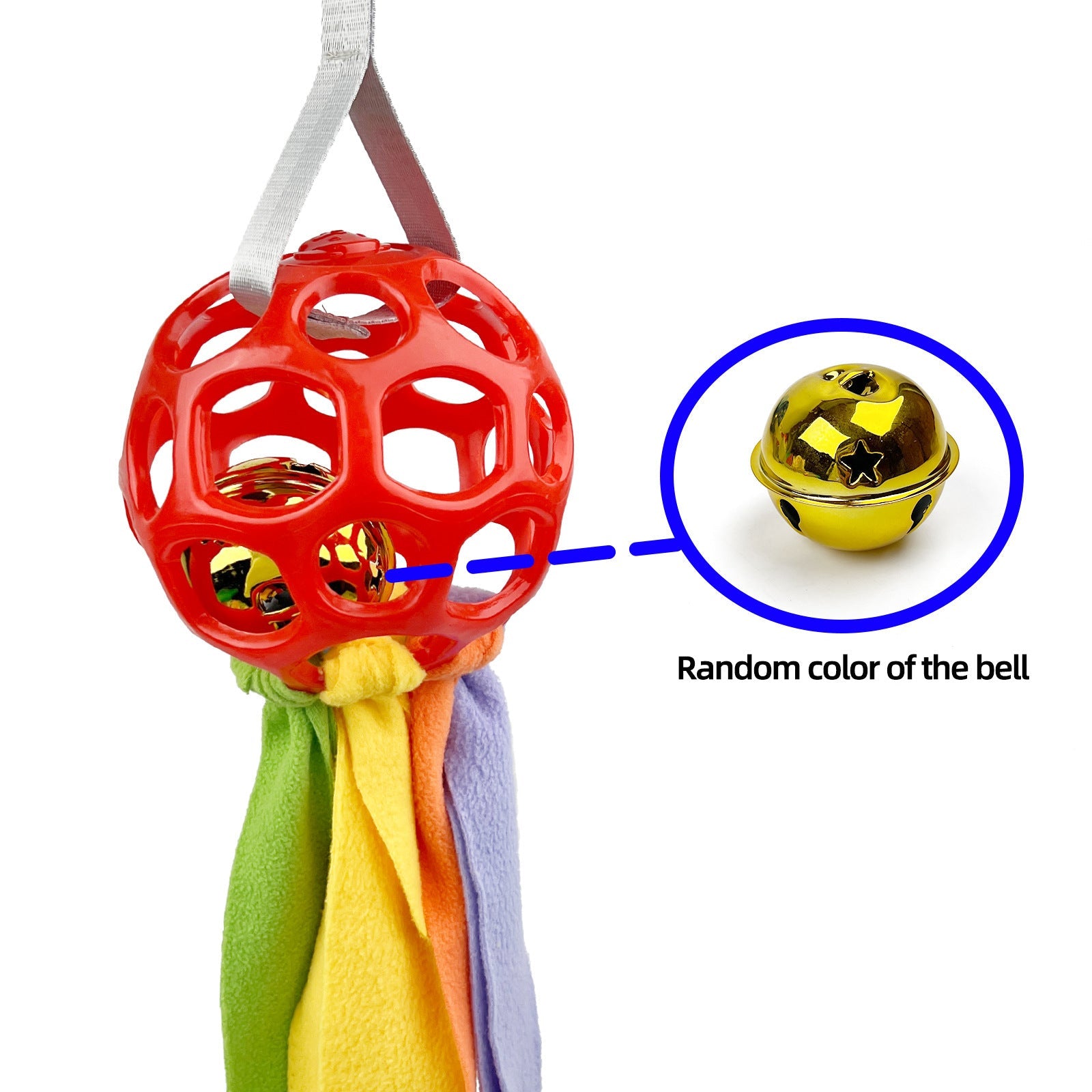 JMT-884810 Interactive Hollow Toy Ball for Dogs and Cats with TPR Sound and Educational Bell - 210g, 75x13cm