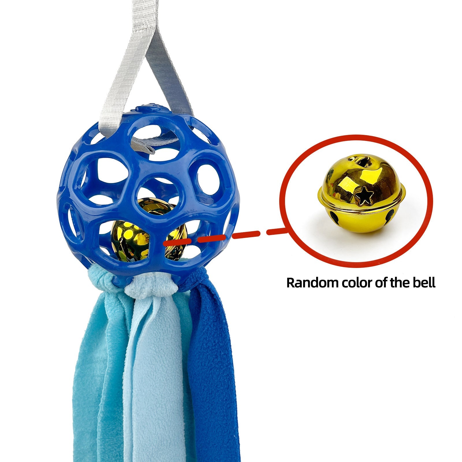 JMT-884810 Interactive Hollow Toy Ball for Dogs and Cats with TPR Sound and Educational Bell - 210g, 75x13cm