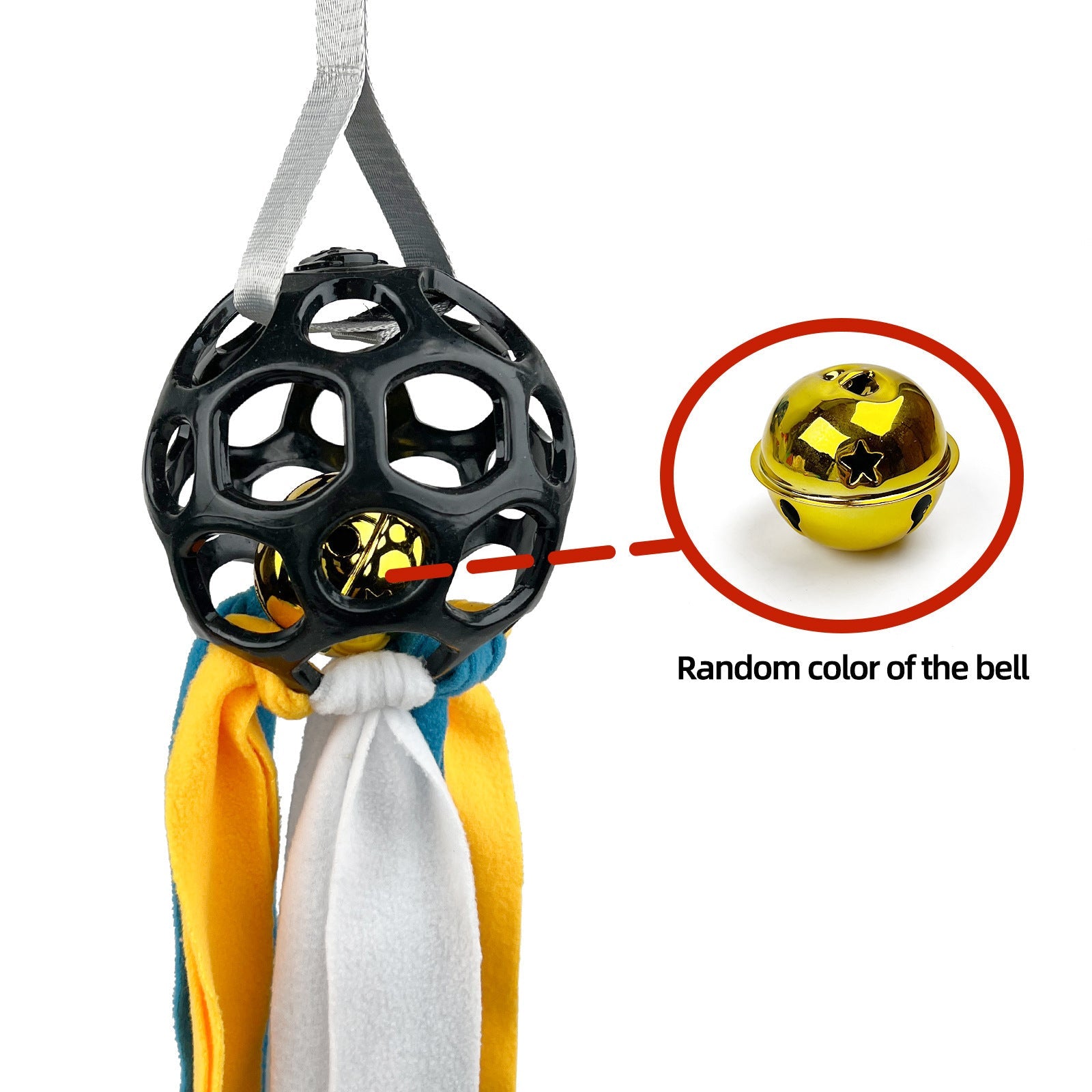 JMT-884810 Interactive Hollow Toy Ball for Dogs and Cats with TPR Sound and Educational Bell - 210g, 75x13cm