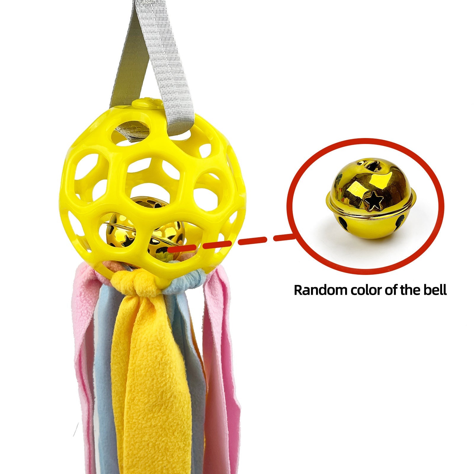 JMT-884810 Interactive Hollow Toy Ball for Dogs and Cats with TPR Sound and Educational Bell - 210g, 75x13cm