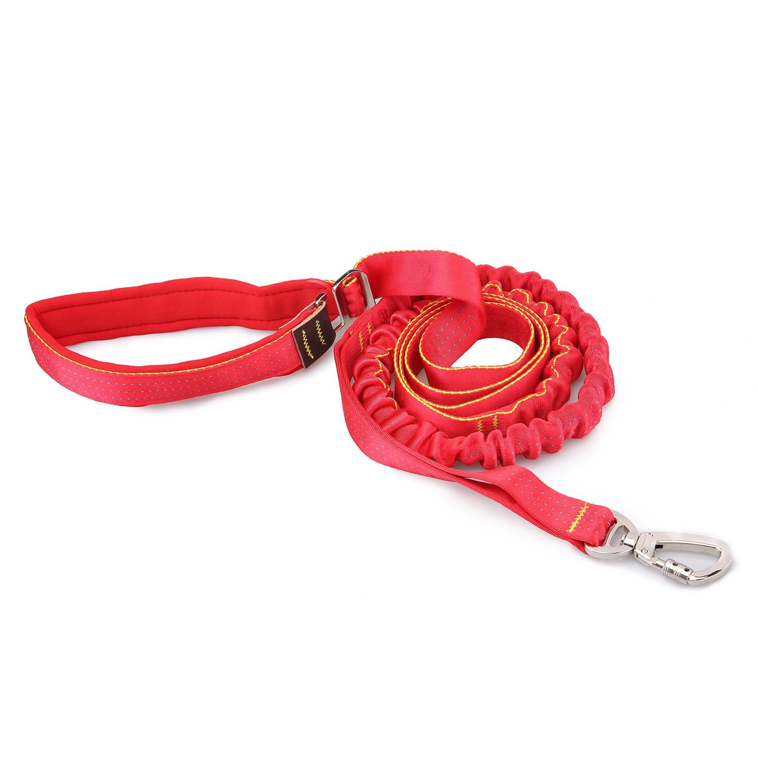 JMT-885322 Nylon Elastic Adjustable Dog Walking Leash in Red and Orange