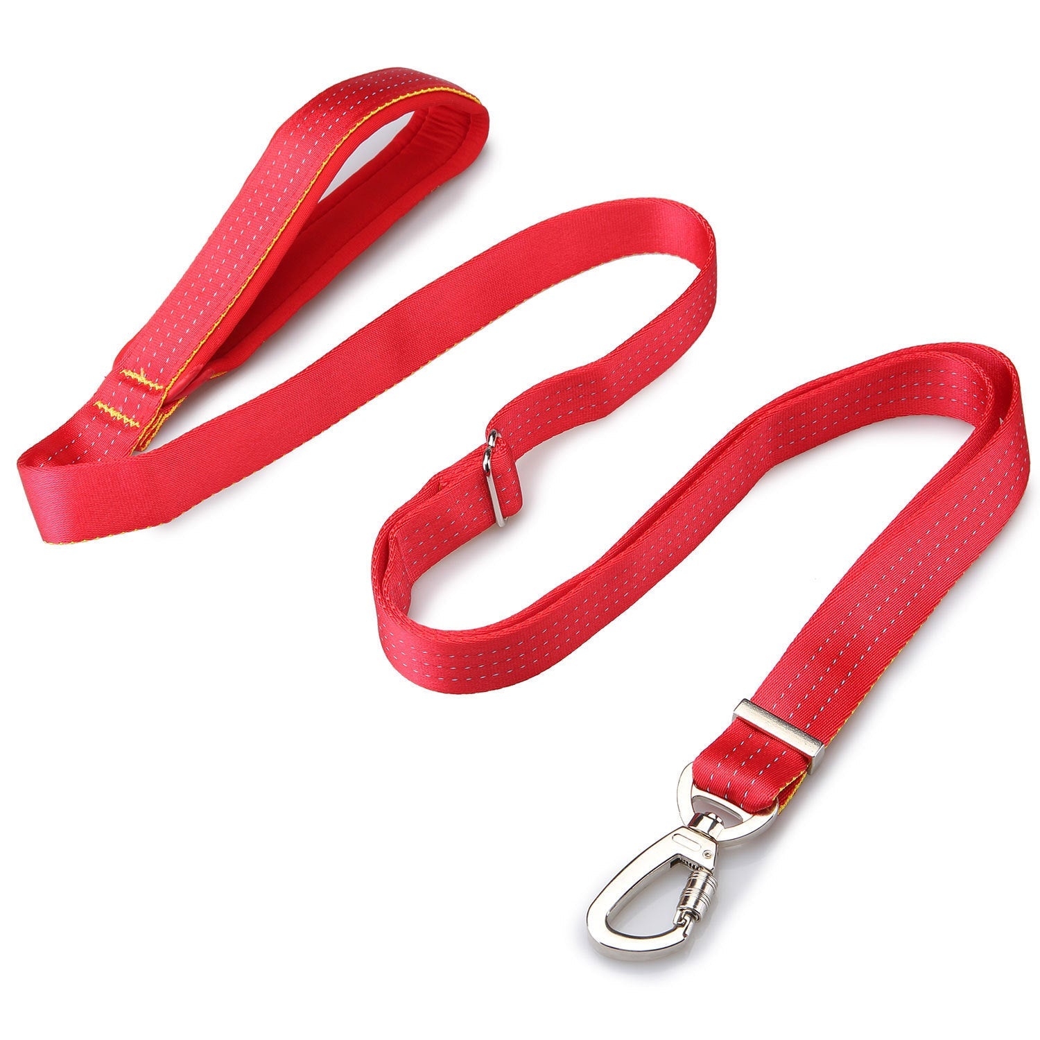 JMT-885322 Nylon Elastic Adjustable Dog Walking Leash in Red and Orange