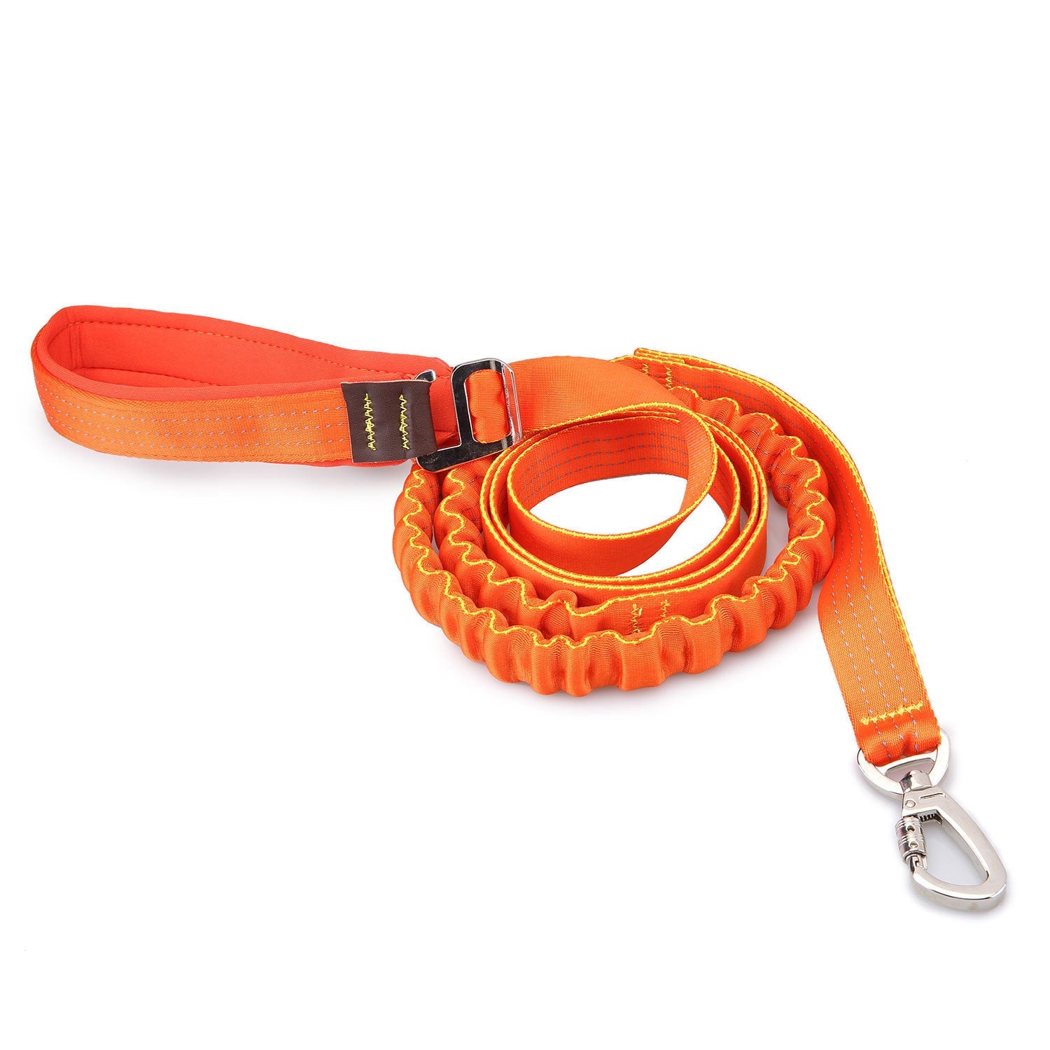 JMT-885322 Nylon Elastic Adjustable Dog Walking Leash in Red and Orange
