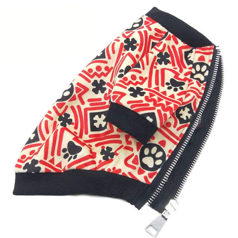 JMT-885450 Stylish Christmas Print Two-Legged Teddy Clothes for Dogs in Various Sizes