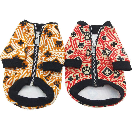 JMT-885450 Stylish Christmas Print Two-Legged Teddy Clothes for Dogs in Various Sizes