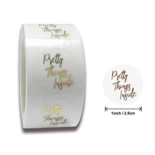 JMT-885450 Transparent PVC Hot Stamping Decorative Sealing Label Sticker Tape - 1 inch & 1.5 inch Sizes