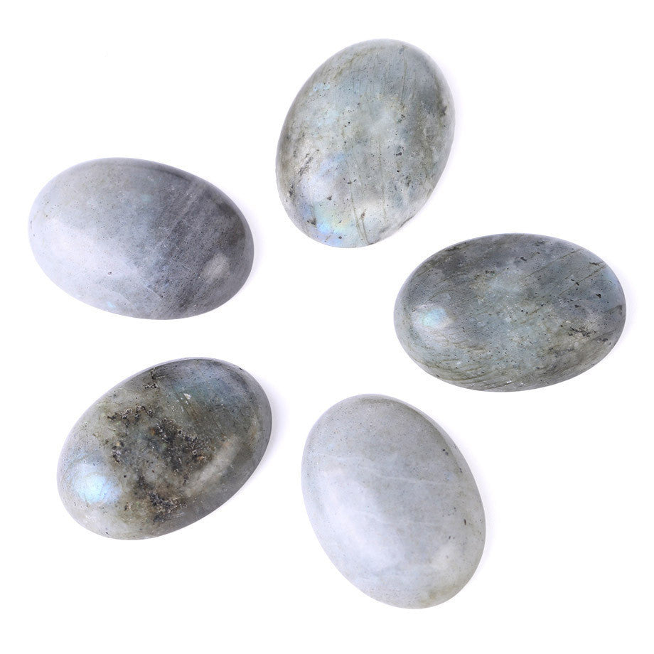 JMT-885514 Labradorite Gemstone Cabochon Flat Bottom Ring Face - Natural Stone, 13x18mm to 30x40mm Sizes