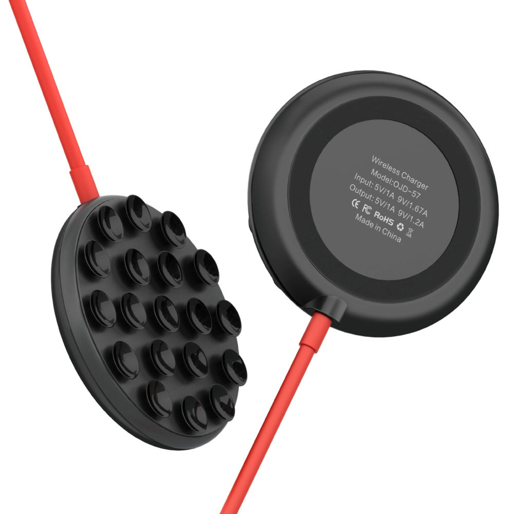 JMT-885514 Wireless Suction Cup Charger for Mobile Phones - 10W Fast Charging, USB Interface, Dual Color Options