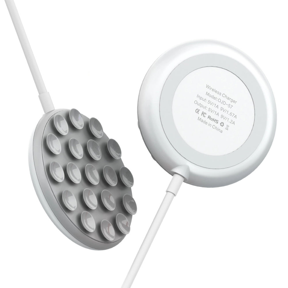 JMT-885514 Wireless Suction Cup Charger for Mobile Phones - 10W Fast Charging, USB Interface, Dual Color Options