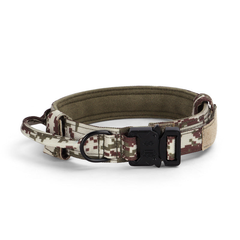 JMT-885642 Adjustable Tactical Dog Collar with Traction Rope for Medium to Large Breeds